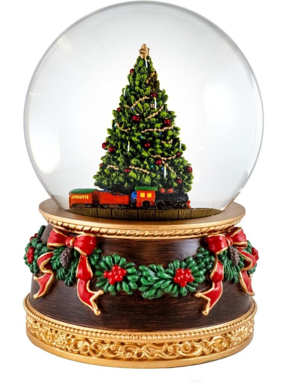 Revolving Christmas Tree Snow Globe with Music | Festive Holiday Decor